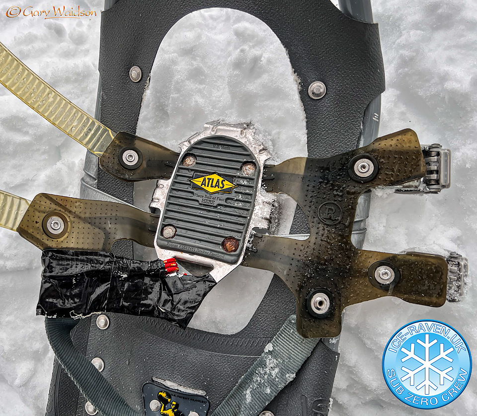Atlas Snowshoe Repair - Ice Raven - Sub Zero Adventure - Copyright Gary Waidson, All rights reserved.
