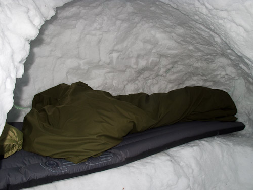 Sleeping bags on insulated mat. - Ice Raven - Sub Zero Adventure - Copyright Gary Waidson, All rights reserved.