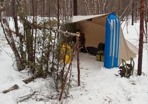 My simple tarp shelter  - Ice Raven - Sub Zero Adventure - Copyright Gary Waidson, All rights reserved.